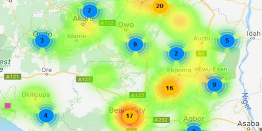 Niger Delta Weekly Update for November 28 – December 04, 2021 heatmap p4p