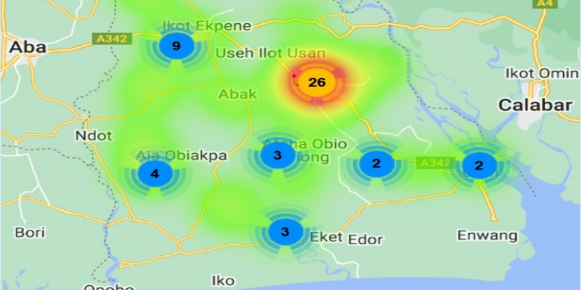 heatmap p4p Niger Delta Weekly Update for May 15-21, 2022
