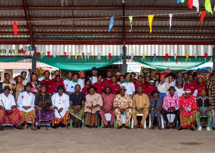 (A group photography at the arts and Culture event in Brass Community, Bayelsa State)